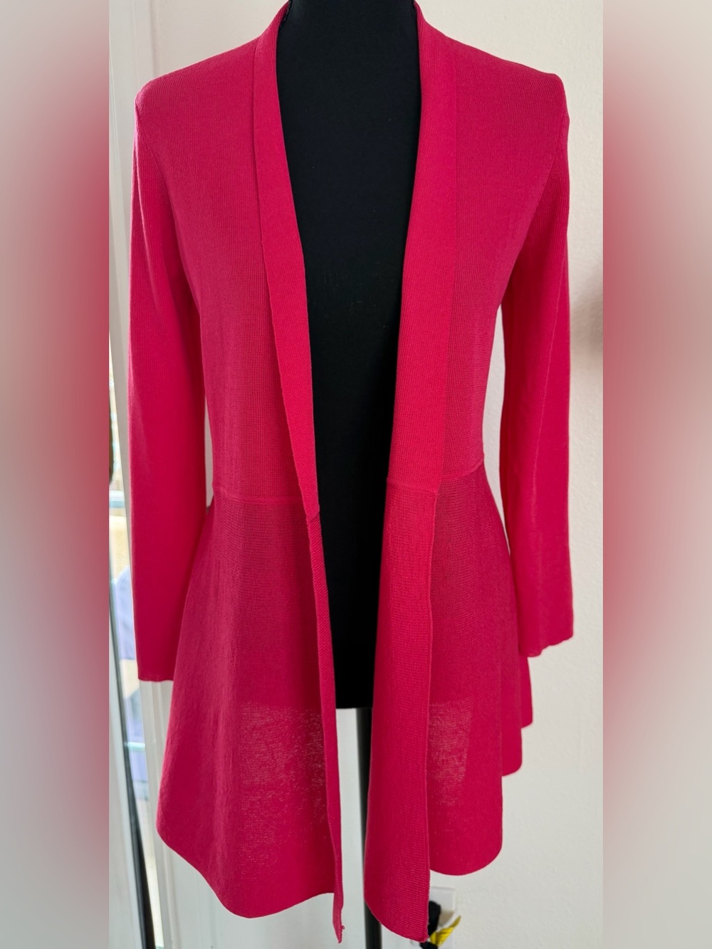 Anne Klein Hot Pink Open-Front Knit Cardigan-Size PXS-NWT